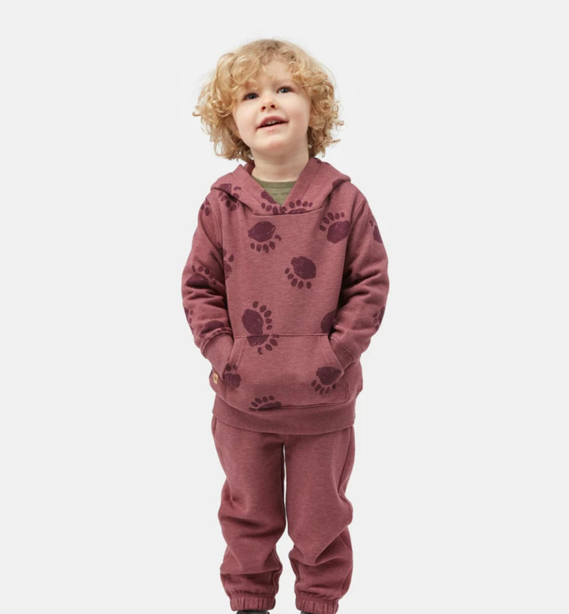 Kids Ten Tree Fleece Bear Paw Hoodie Crushed Berry 4T