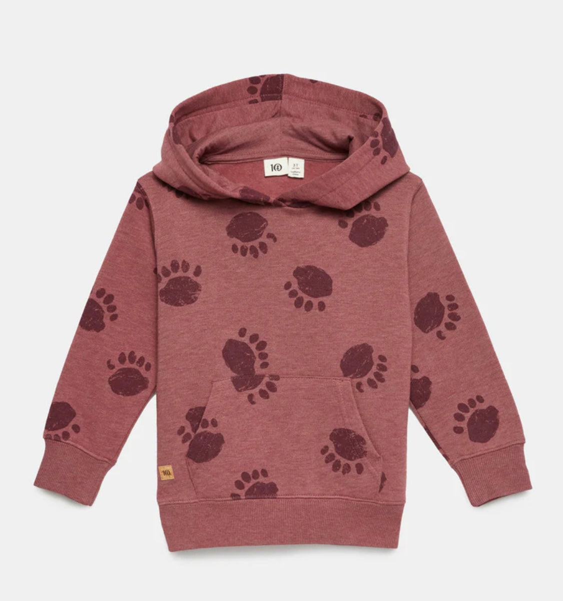 Kids Ten Tree Fleece Bear Paw Hoodie Crushed Berry 4T