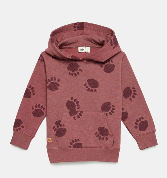 Kids Ten Tree Fleece Bear Paw Hoodie Crushed Berry 4T