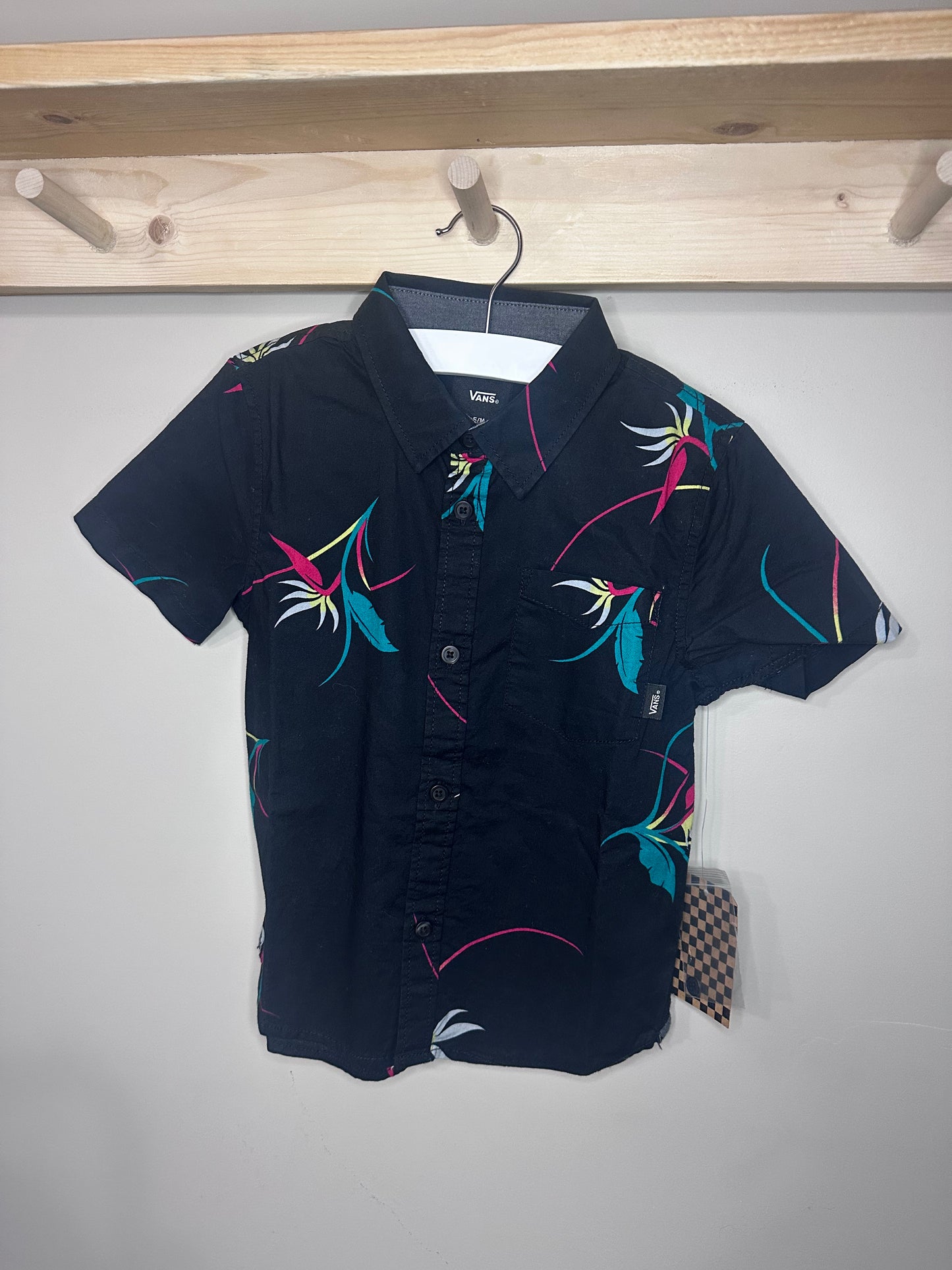 Vans Black Button Up Shirt Size 5